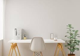 Minimalist and comfortable home office workspace for remote work