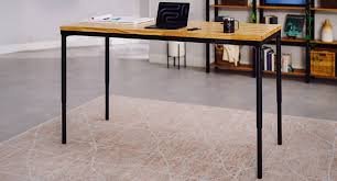 Minimalist slim leg desk for modern home office