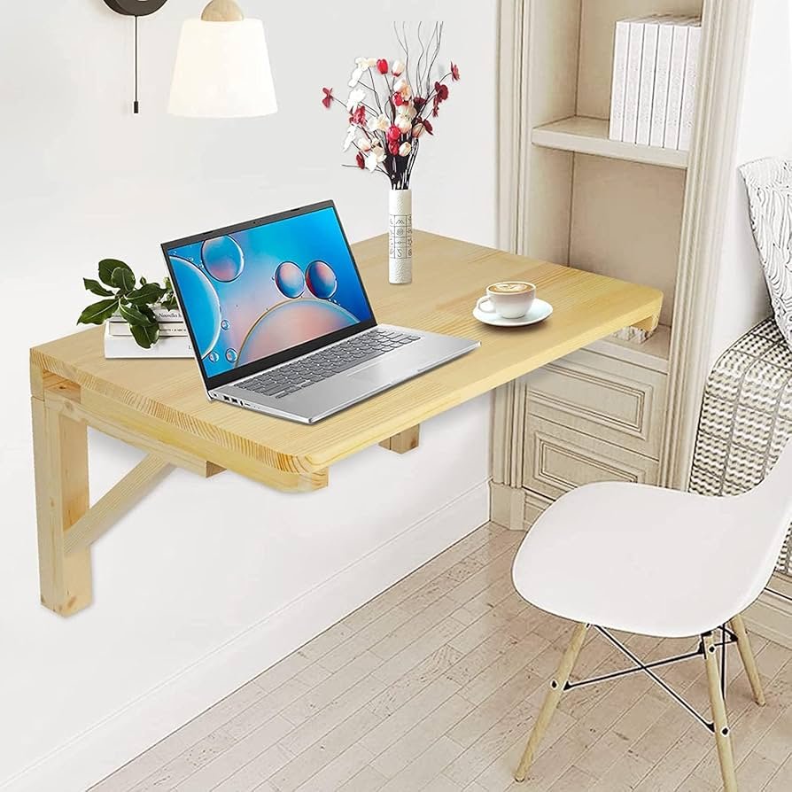 wall-mounted folding desk for small spaces